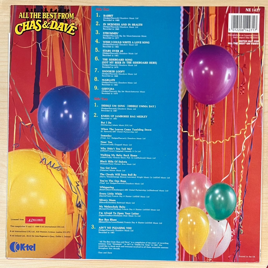 vinyl Chas & Dave – All The Best From Chas & Dave
