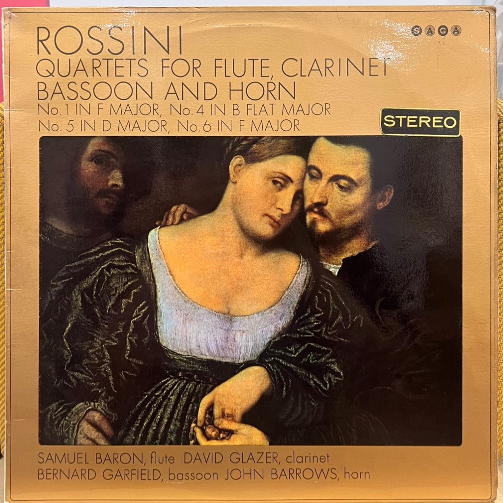 vinyl Rossini, Samuel Baron, David Glazer, Bernard Garfield, John Barrows – Quartets For Flute, Clarinet, Bassoon And Horn No.1 In F Major, No.4 In B Flat Major, No.5 In D Major, No.6 In F Major