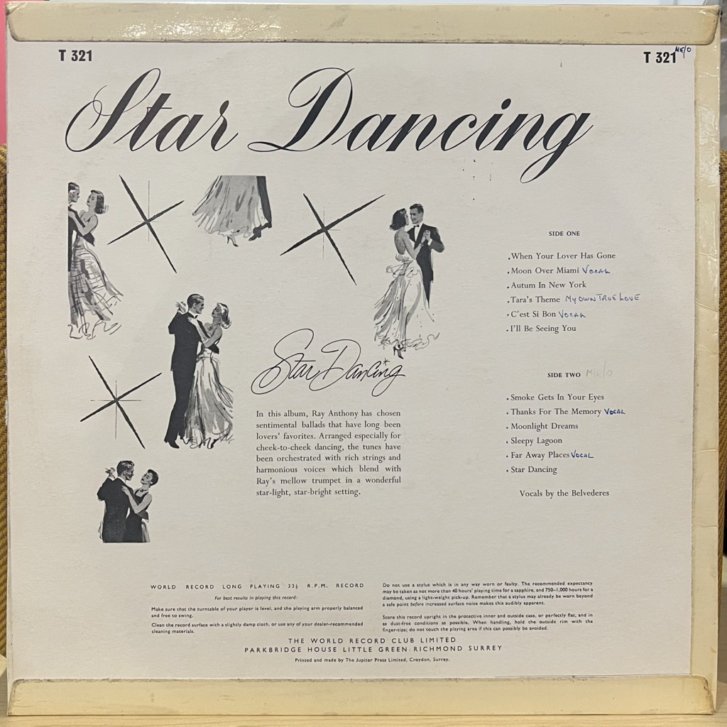 vinyl Ray Anthony And His Orchestra – Star Dancing