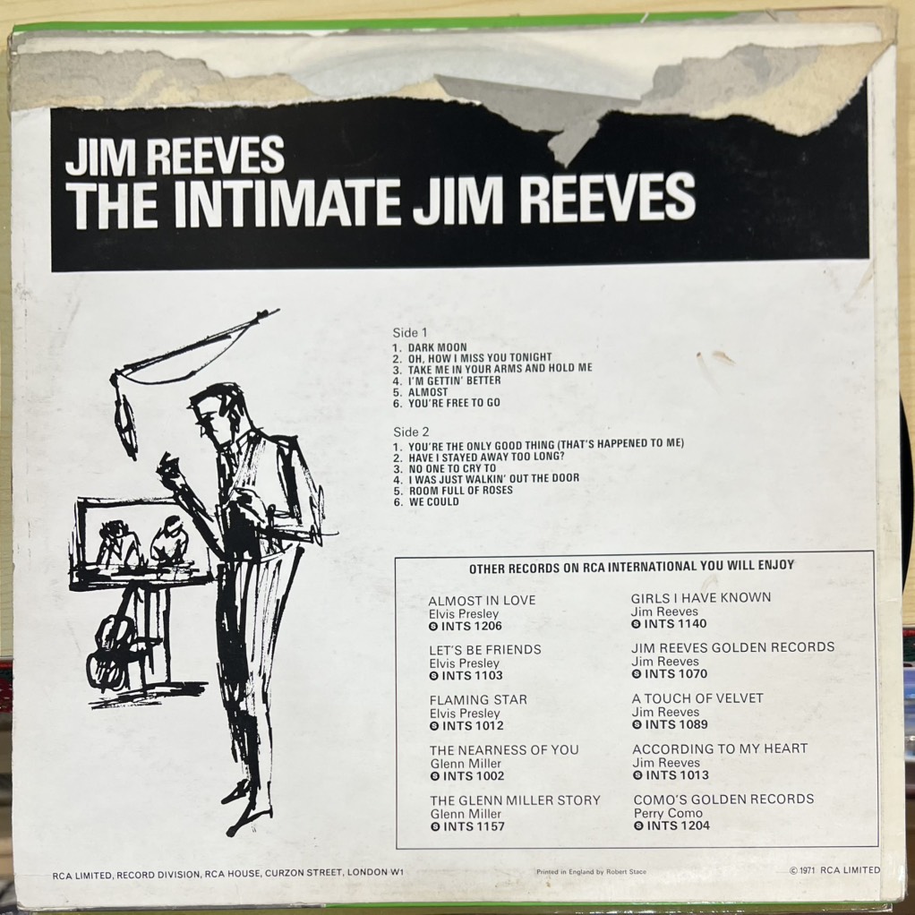 vinyl Jim Reeves – The Intimate Jim Reeves
