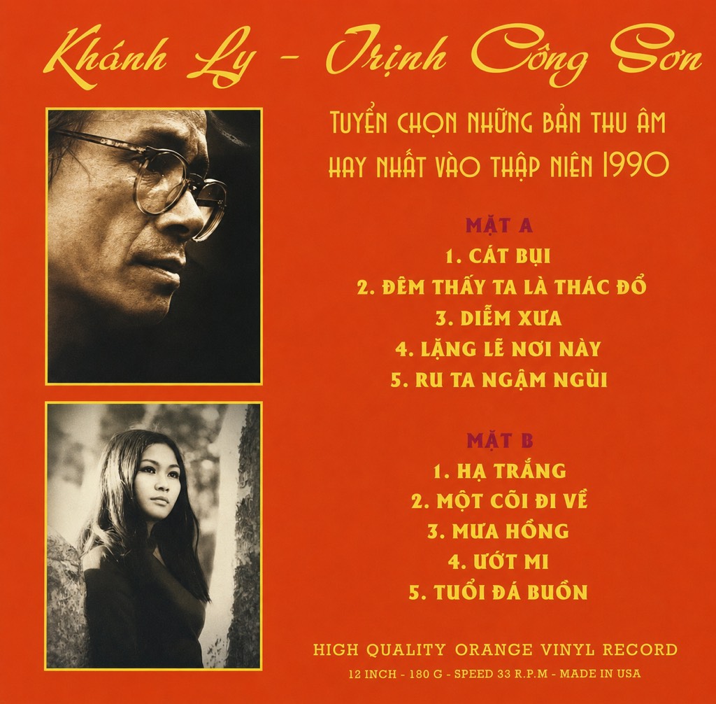 vinyl Khánh Ly - Trịnh Công Sơn - Hạ Trắng ( đĩa màu cam )