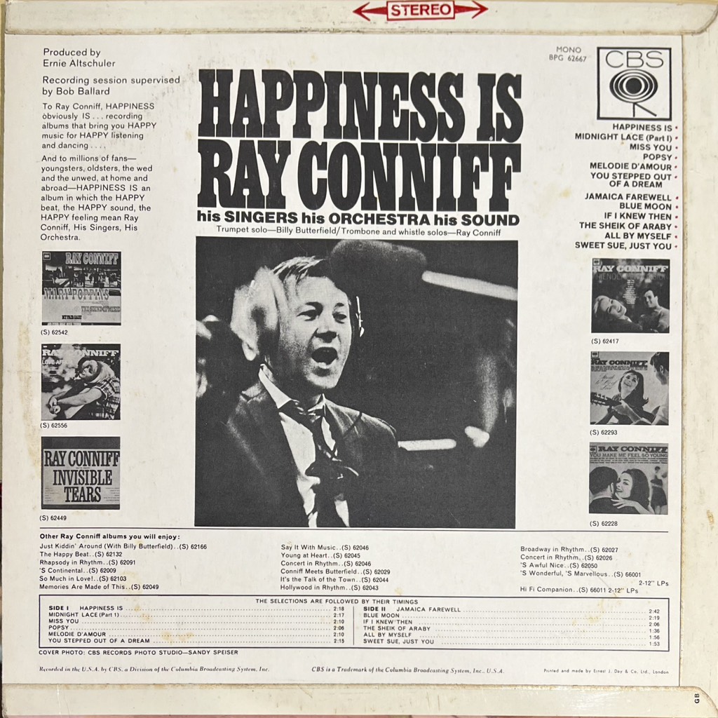 vinyl Ray Conniff, His Singers, His Orchestra, His Sound – Happiness Is