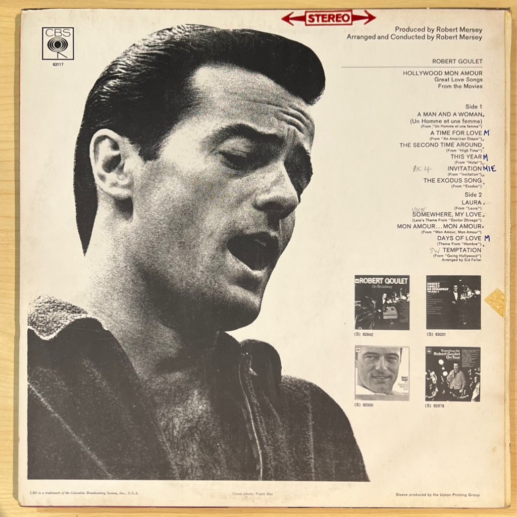 vinyl Robert Goulet – Hollywood Mon Amour