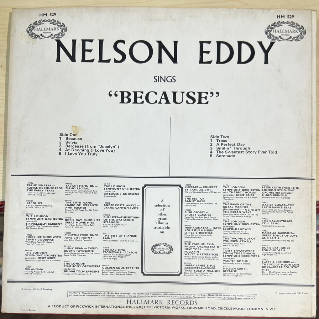 vinyl Nelson Eddy – Nelson Eddy Sings 