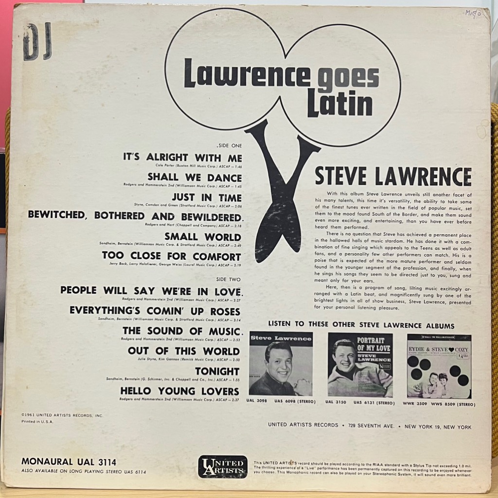 vinyl Steve Lawrence – Lawrence Goes Latin