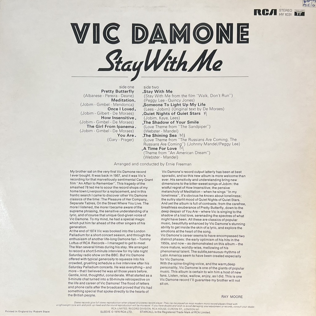 vinyl Vic Damone – Stay With Me