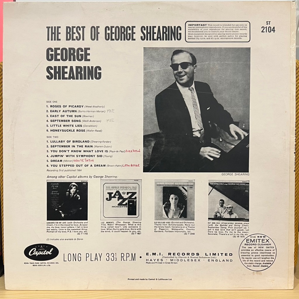 vinyl George Shearing – The Best Of George Shearing