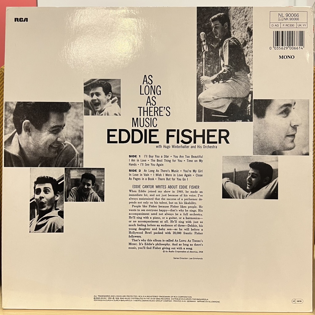 vinyl Eddie Fisher – As Long As There's Music