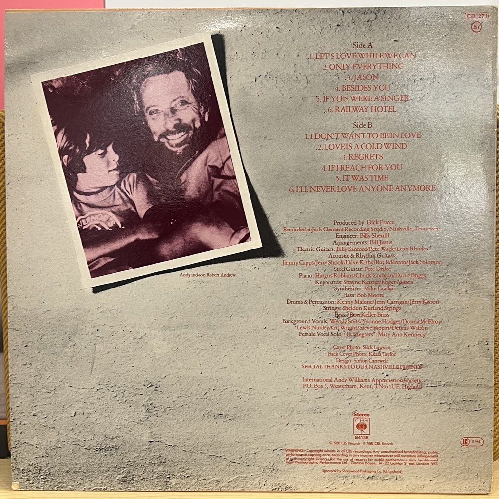 vinyl Andy Williams – Let's Love While We Can