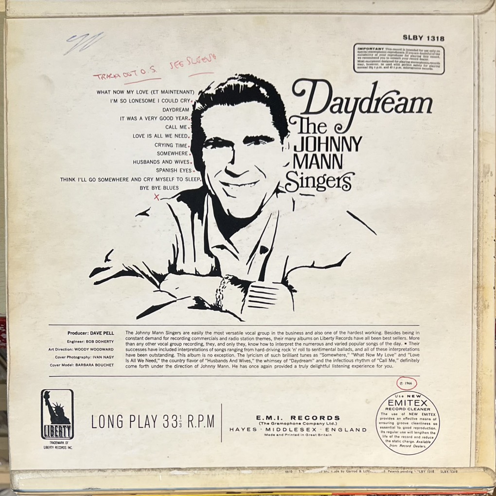 thuê vinyl The Johnny Mann Singers – Daydream