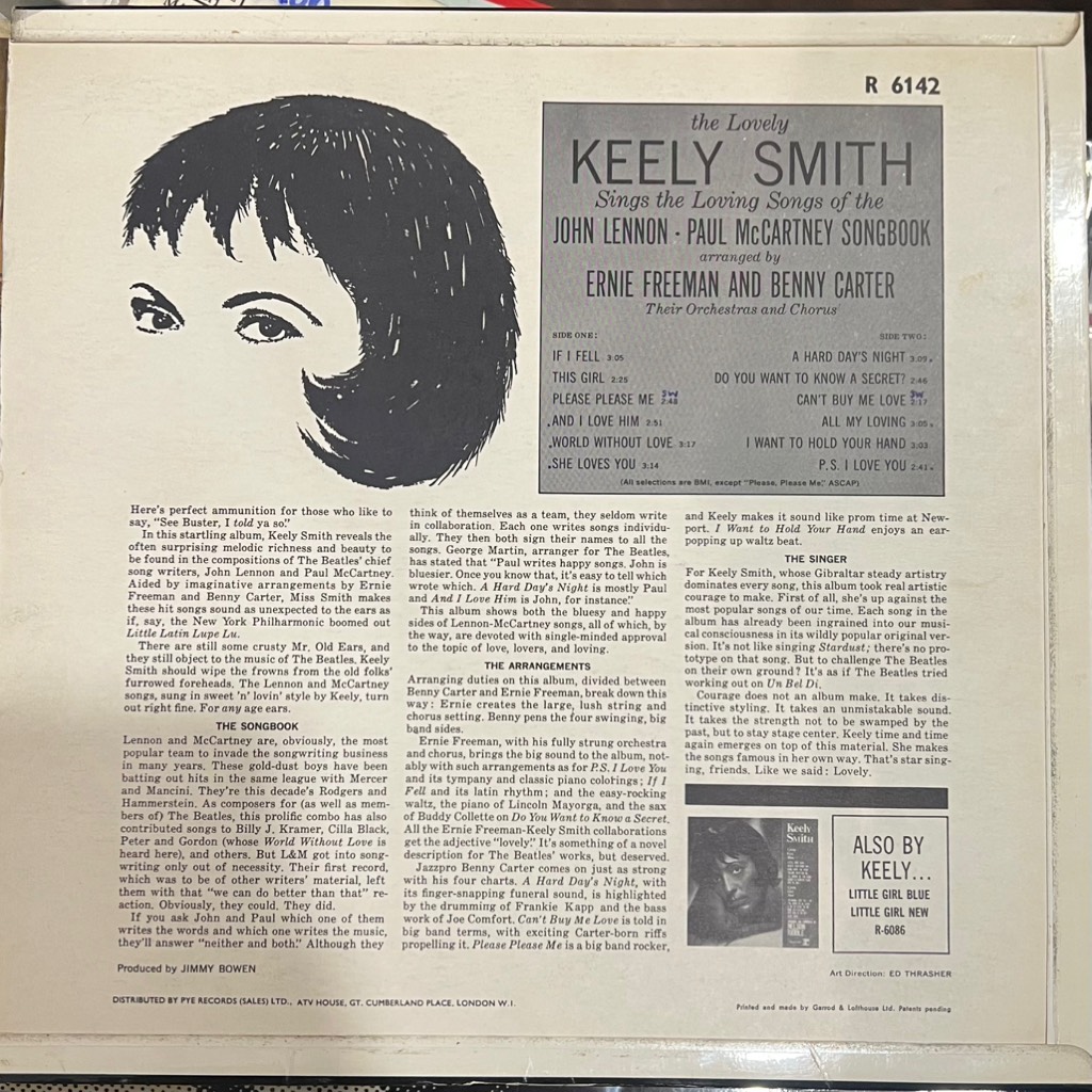 vinyl Keely Smith – Sings The John Lennon - Paul McCartney Songbook
