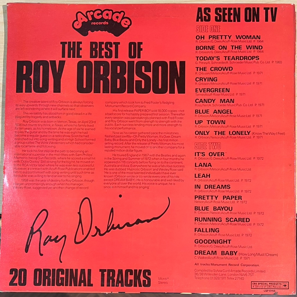 vinyl Roy Orbison – The Best Of Roy Orbison