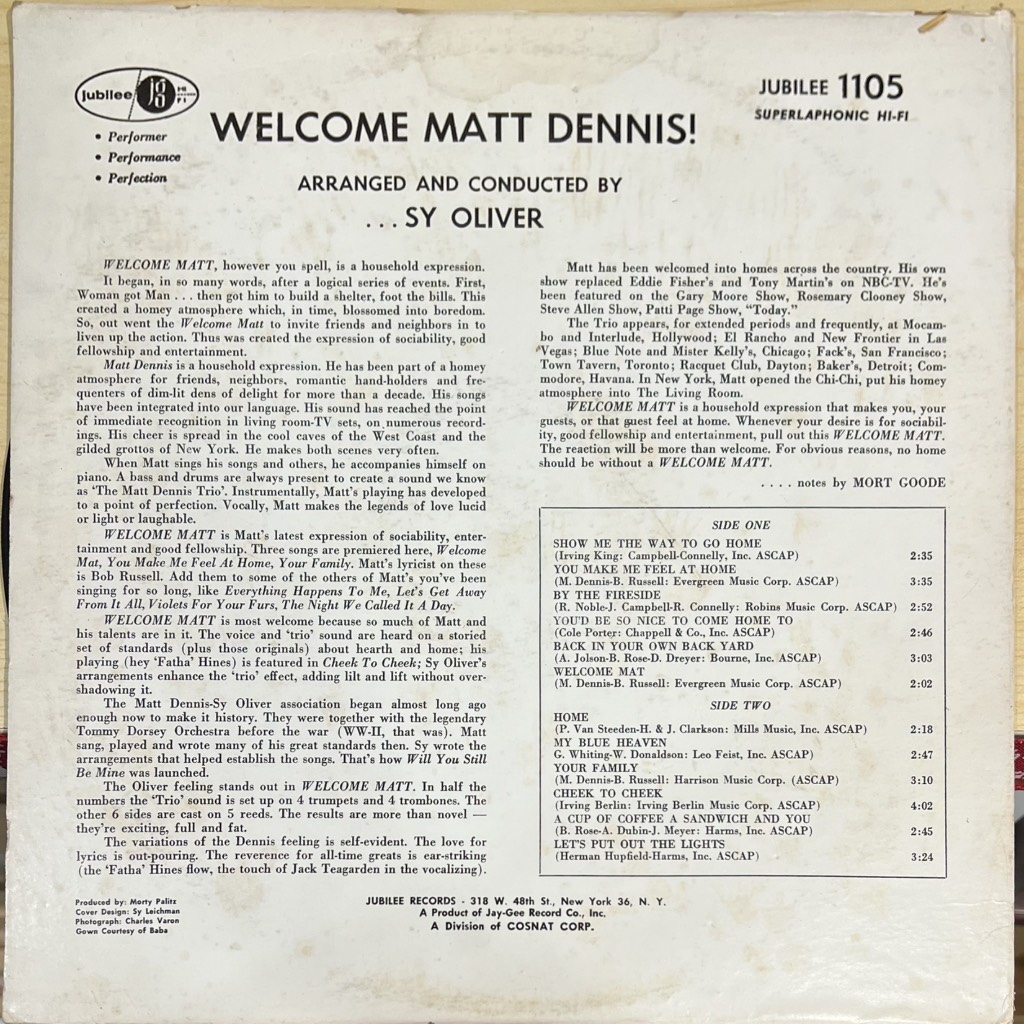 thuê vinyl Matt Dennis – 