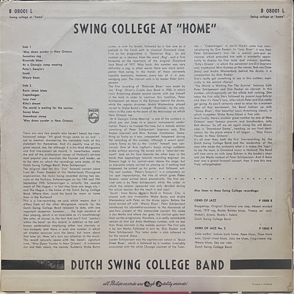 vinyl The Dutch Swing College Band – Swing College At Home