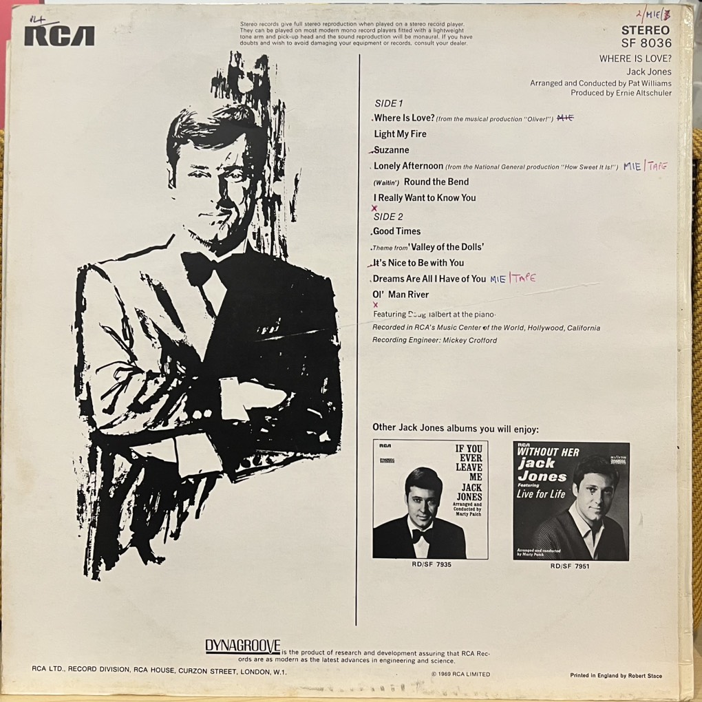 vinyl Jack Jones – Where Is Love?