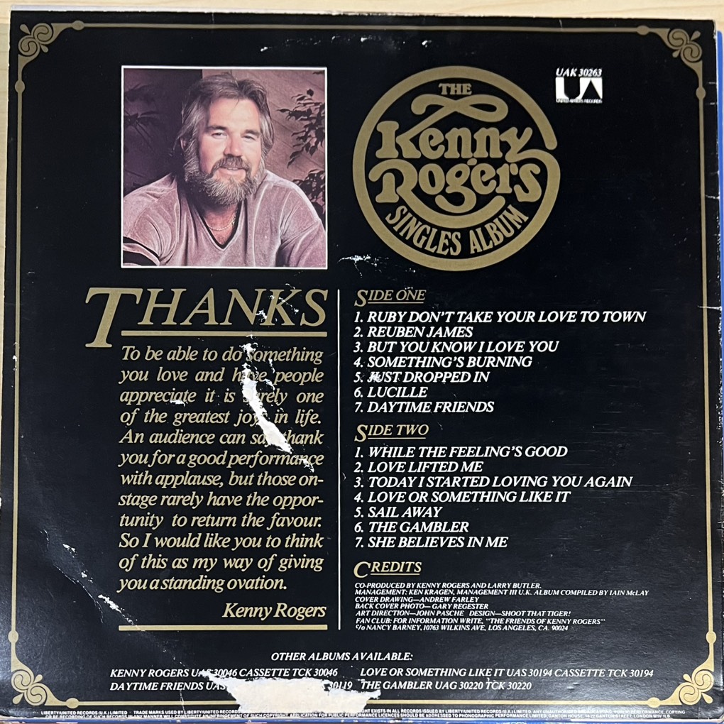 vinyl Kenny Rogers – The Kenny Rogers Singles Album