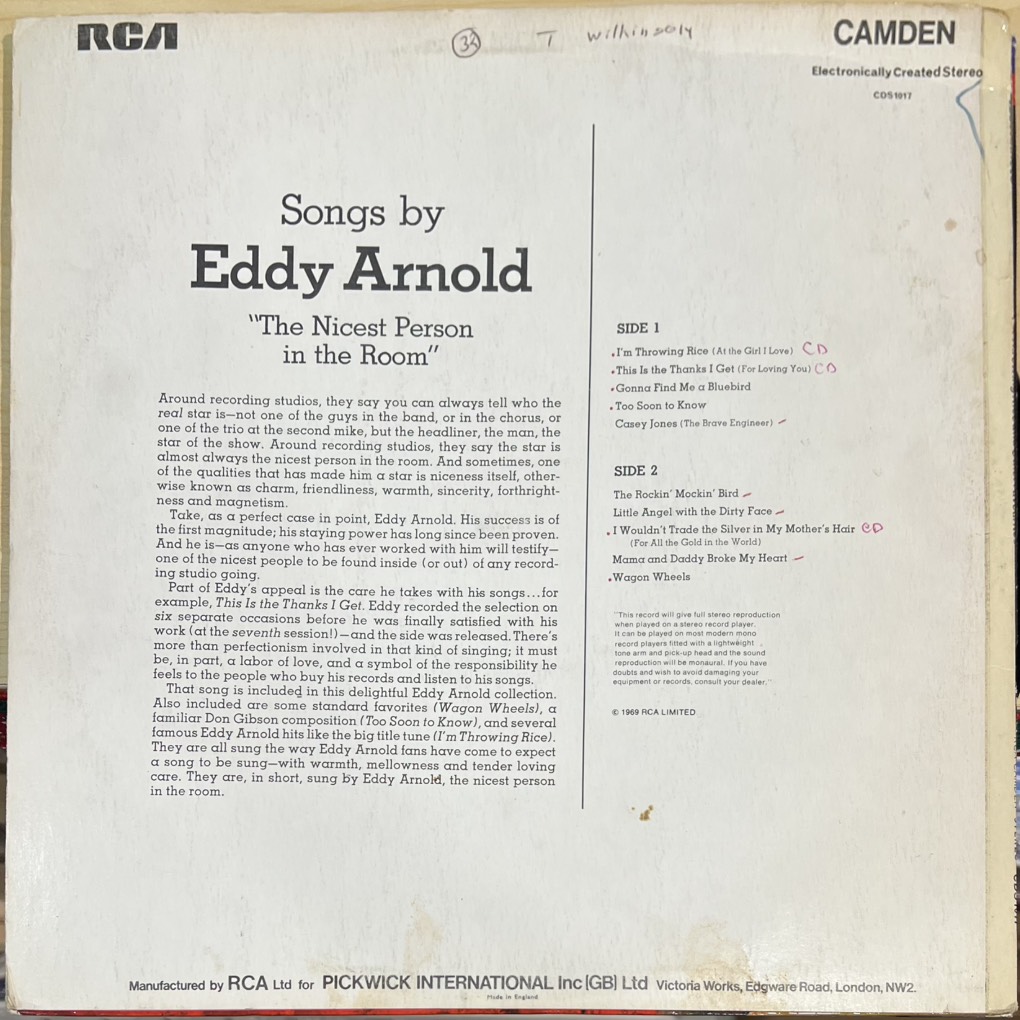 vinyl Eddy Arnold – I'm Throwing Rice And Other Favourites