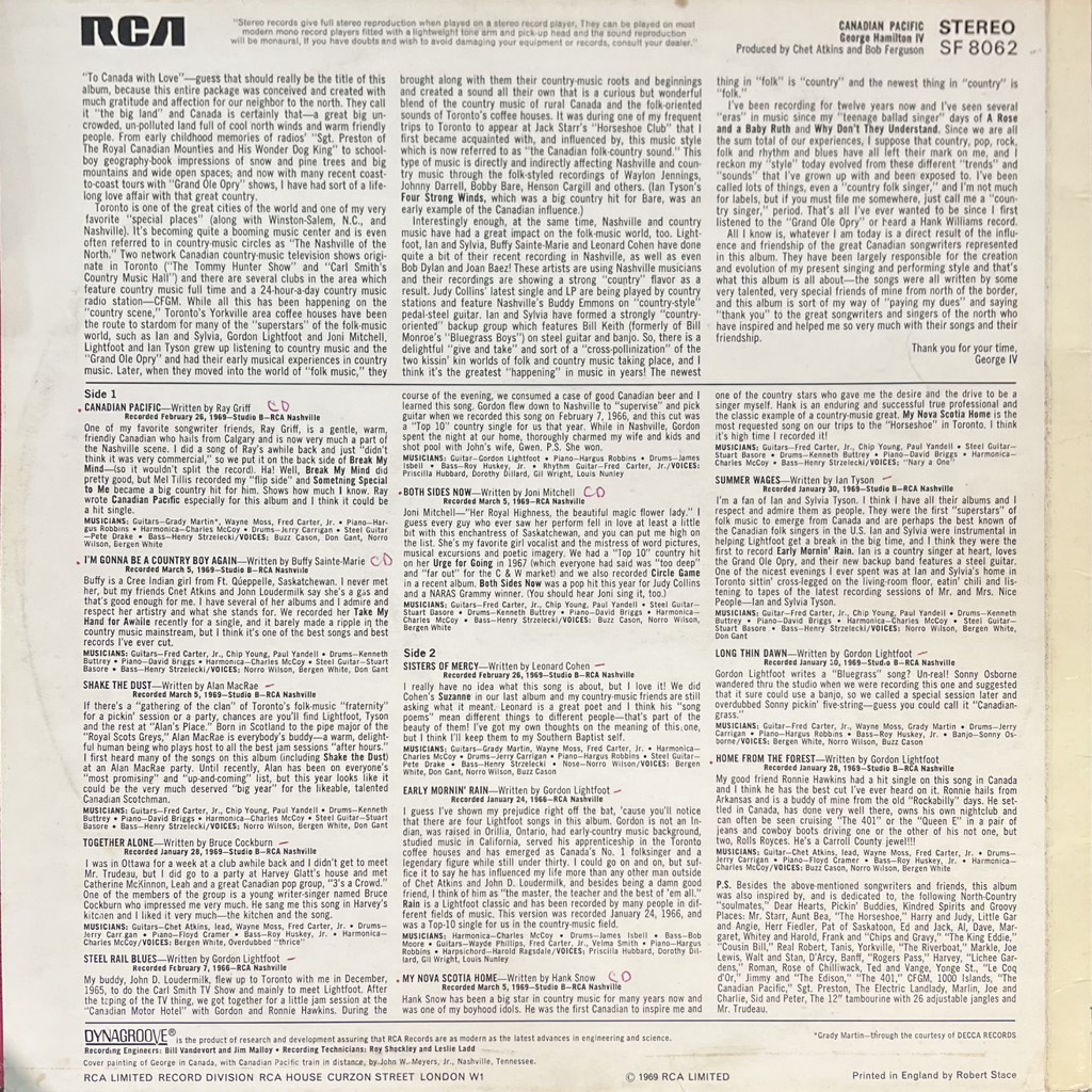 vinyl George Hamilton IV – Canadian Pacific