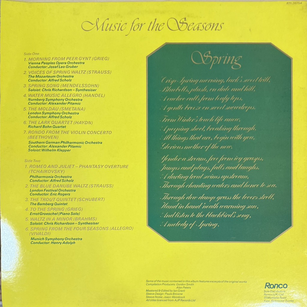 vinyl Various – Music For The Seasons - Spring