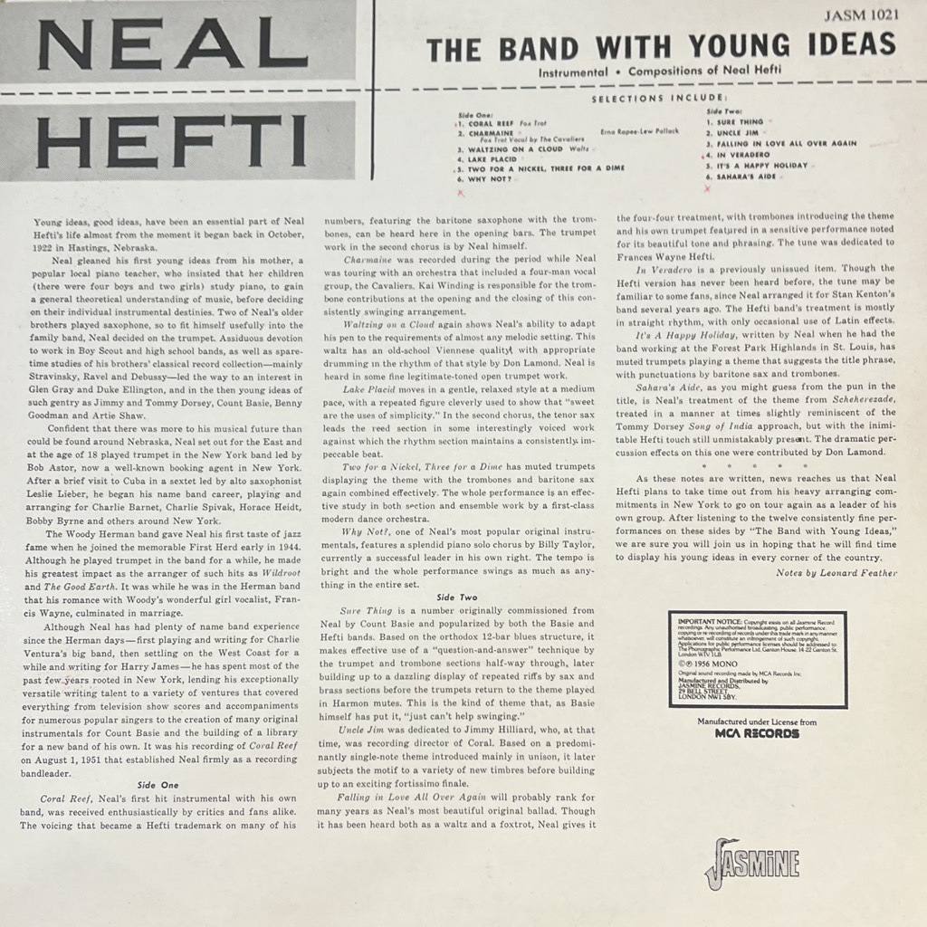 vinyl Neal Hefti – The Band With Young Ideas
