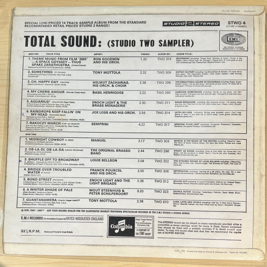 vinyl Total Sound (Studio Two Sampler)