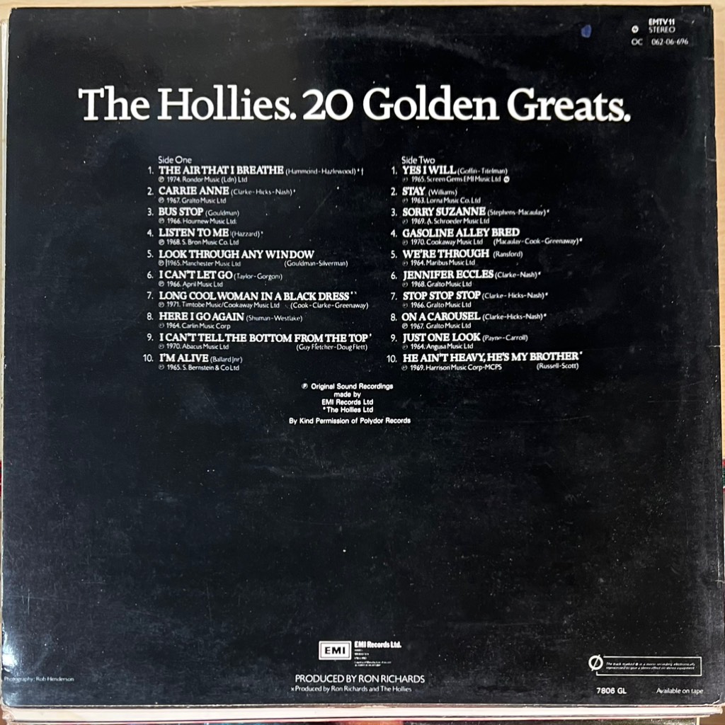 vinyl The Hollies – 20 Golden Greats