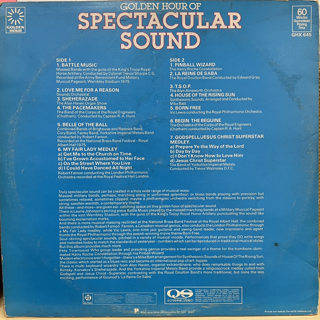vinyl Various – Golden Hour Of Spectacular Sound