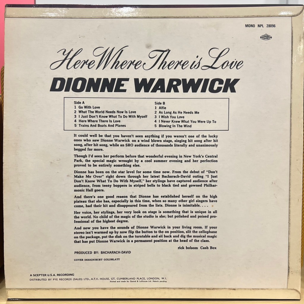 vinyl Dionne Warwick – Here Where There Is Love