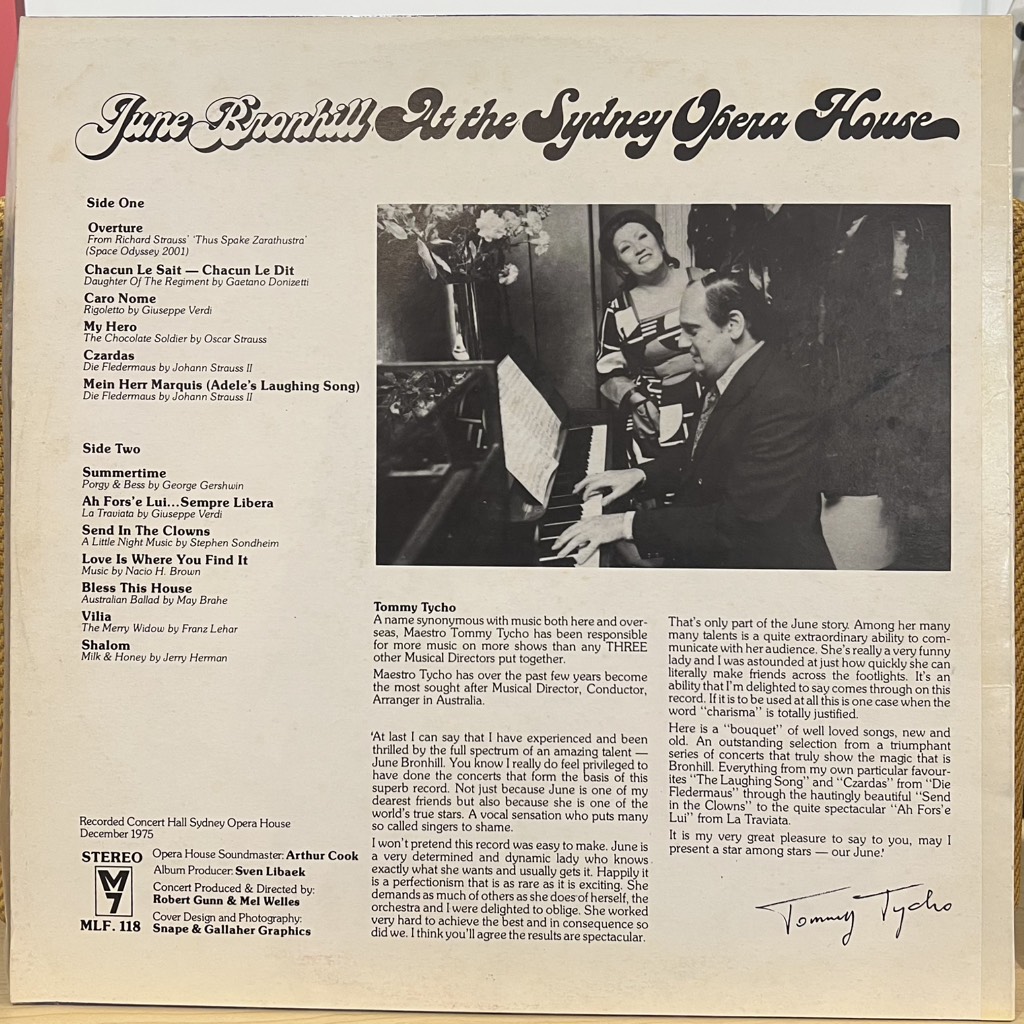 vinyl June Bronhill – June Bronhill At The Sydney Opera House