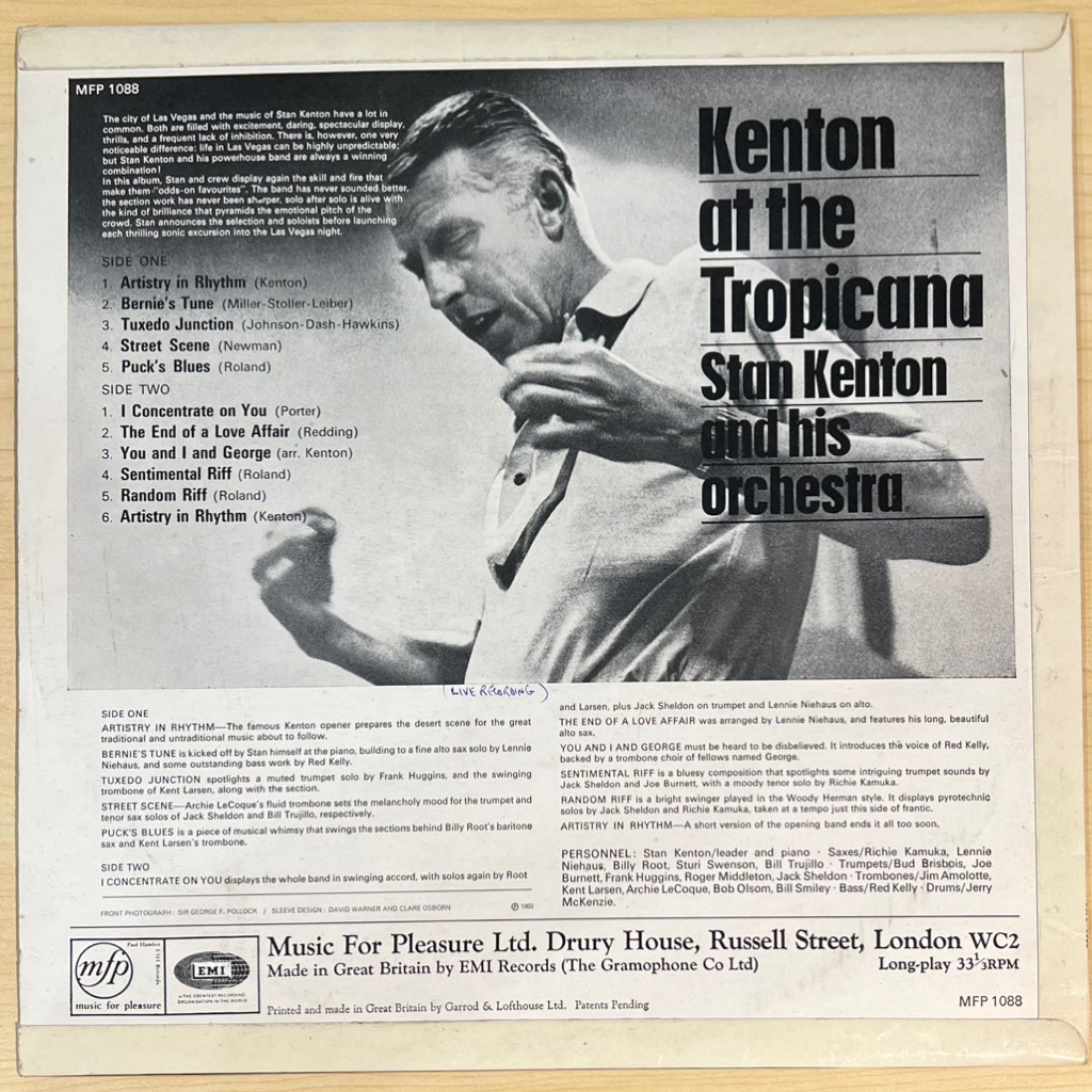 vinyl Stan Kenton – Kenton At The Tropicana