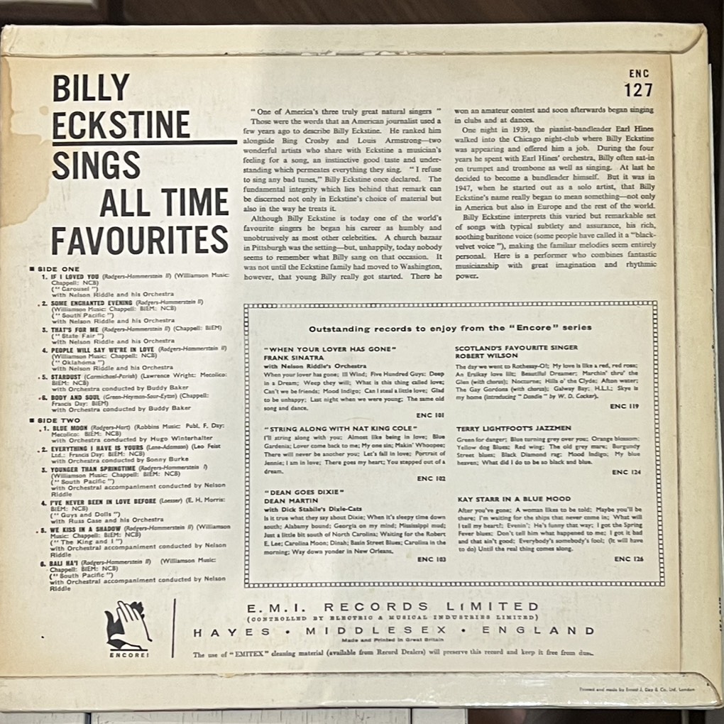 vinyl Billy Eckstine – Sings All Time Favourites