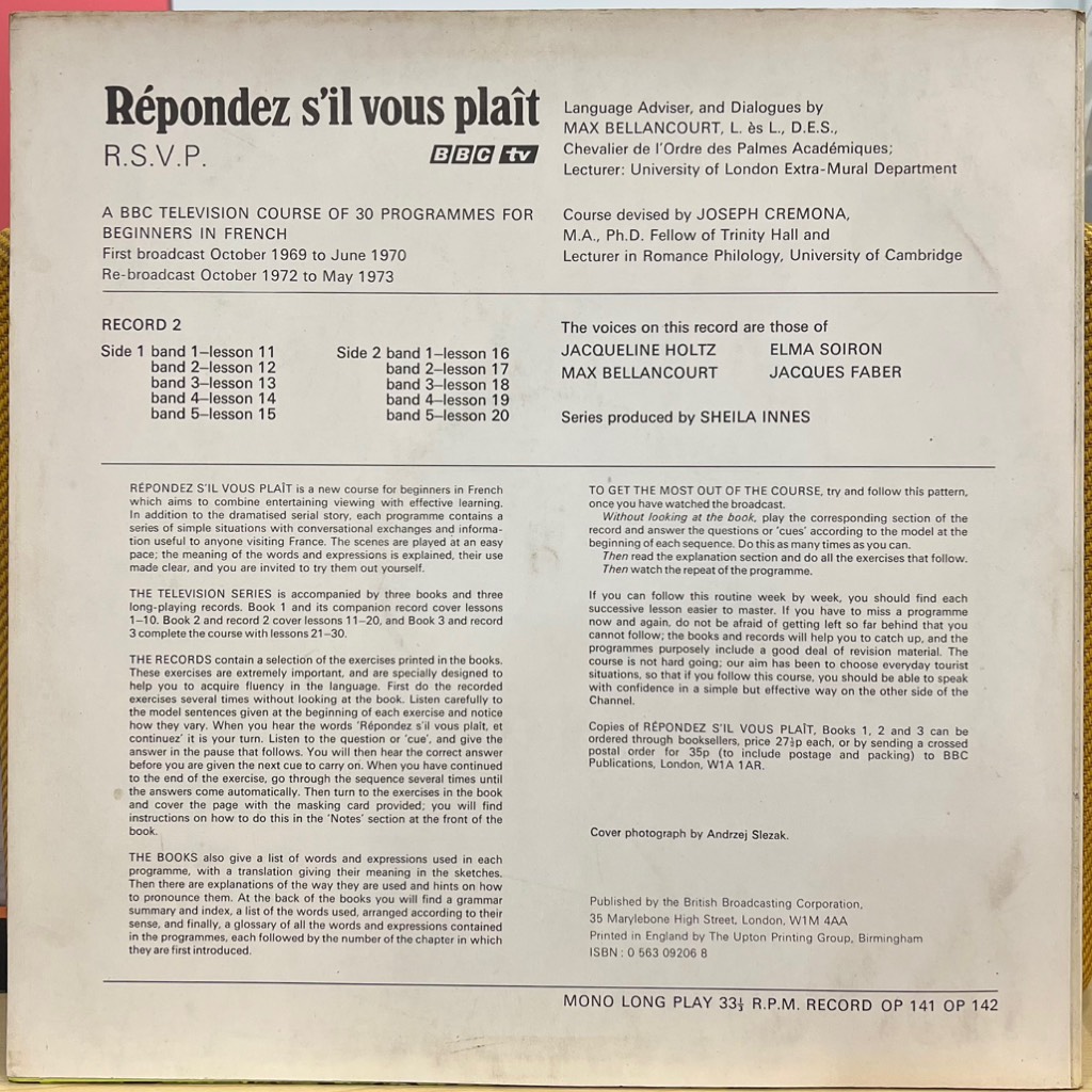 vinyl No Artist – Repondez S'Il Vous Plaît - R.S.V.P. Record 2: Lessons 11-20