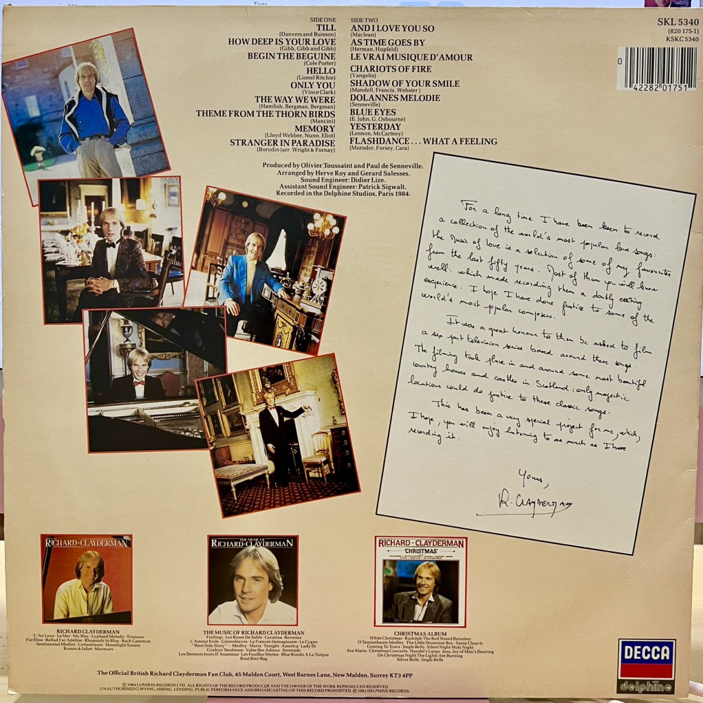 vinyl Richard Clayderman – The Music Of Love