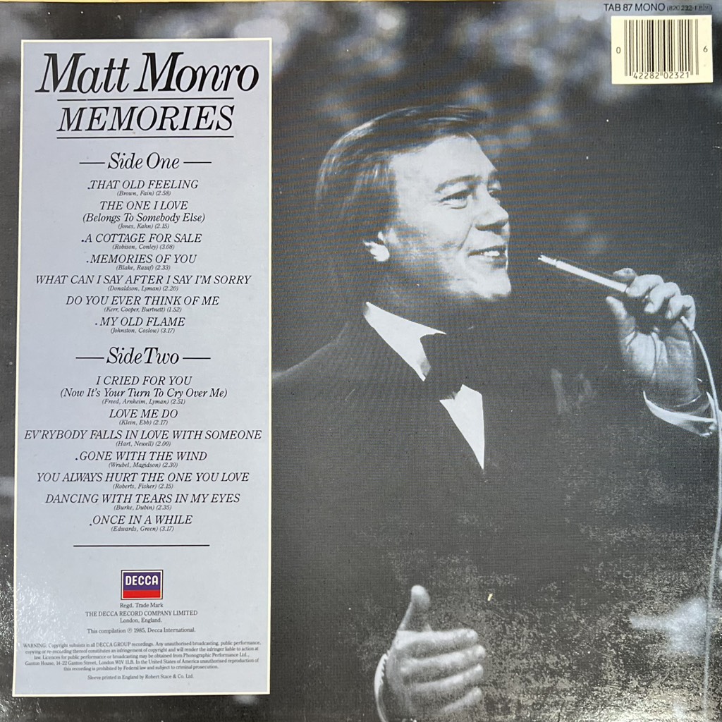 vinyl Matt Monro – Memories