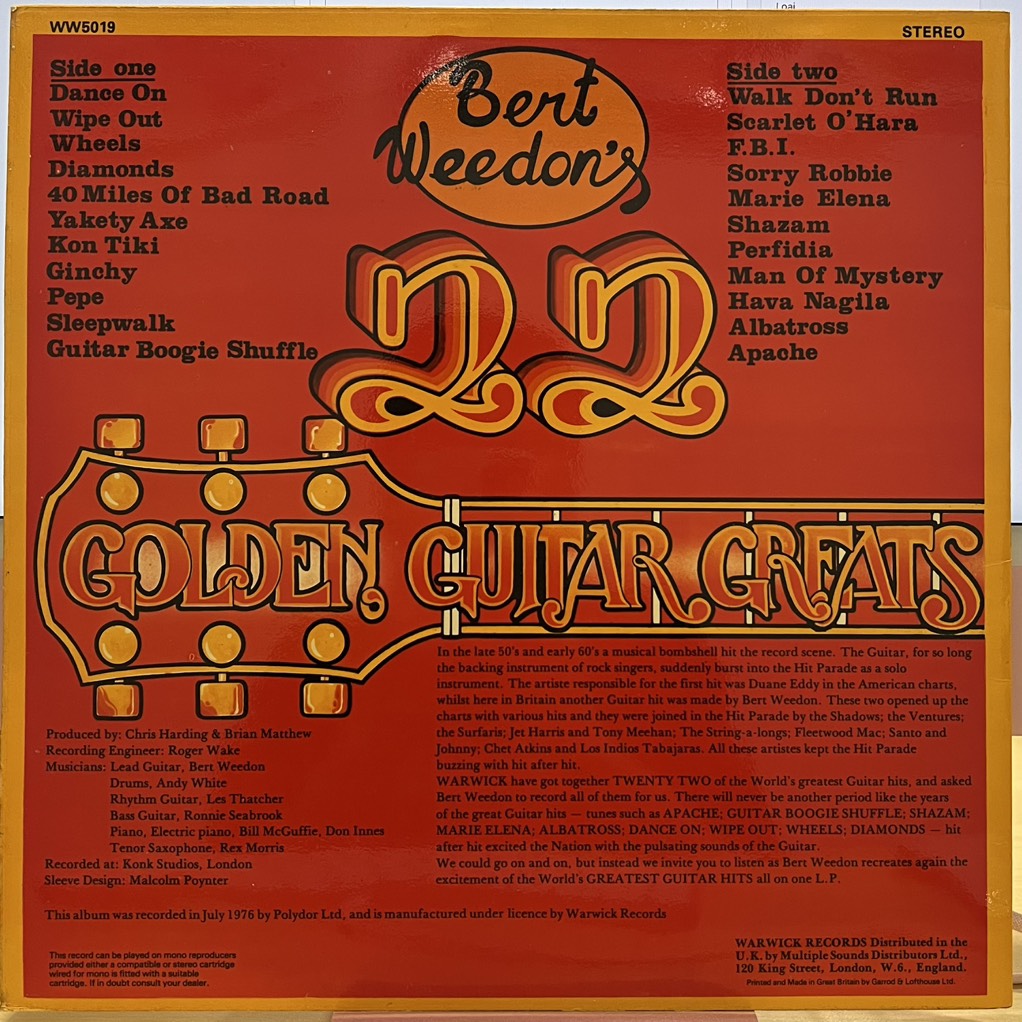 vinyl Bert Weedon – Bert Weedon's 22 Golden Guitar Greats
