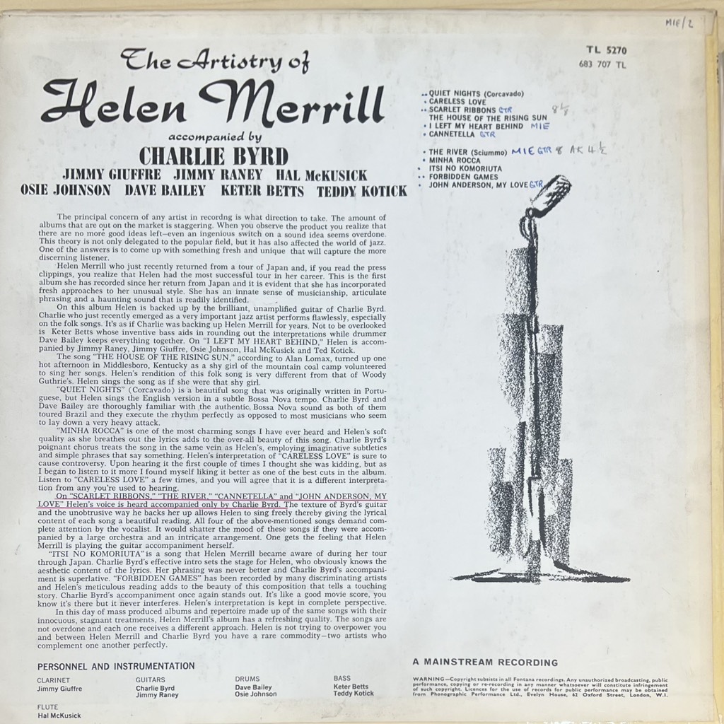 vinyl Helen Merrill – The Artistry Of Helen Merrill