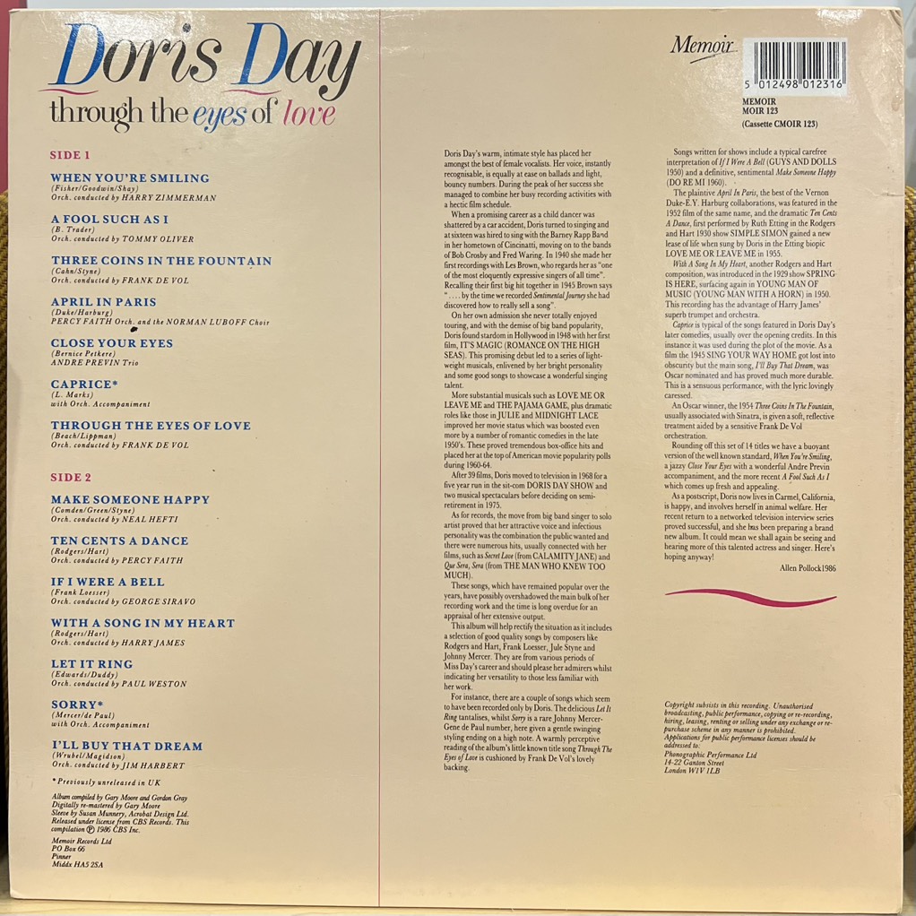 vinyl Doris Day – Through The Eyes Of Love