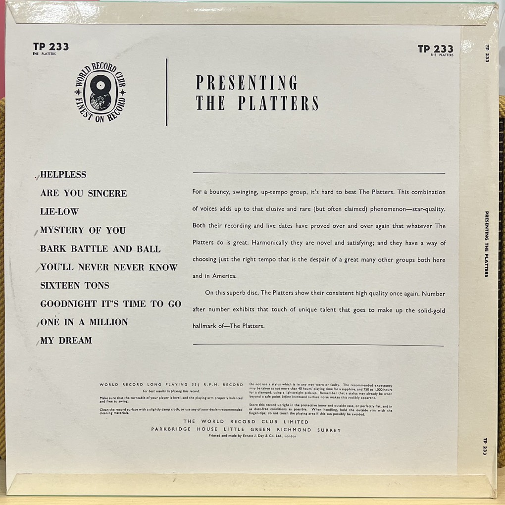 vinyl The Platters – Presenting The Platters