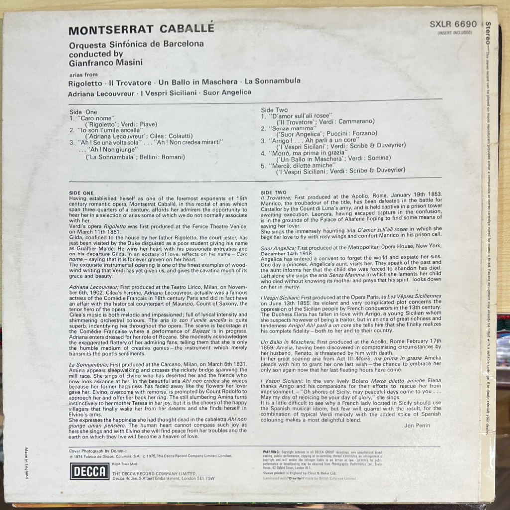 vinyl Montserrat Caballé • Orquesta Sinfónica de Barcelona / Gianfranco Masini – Montserrat Caballé - Recital