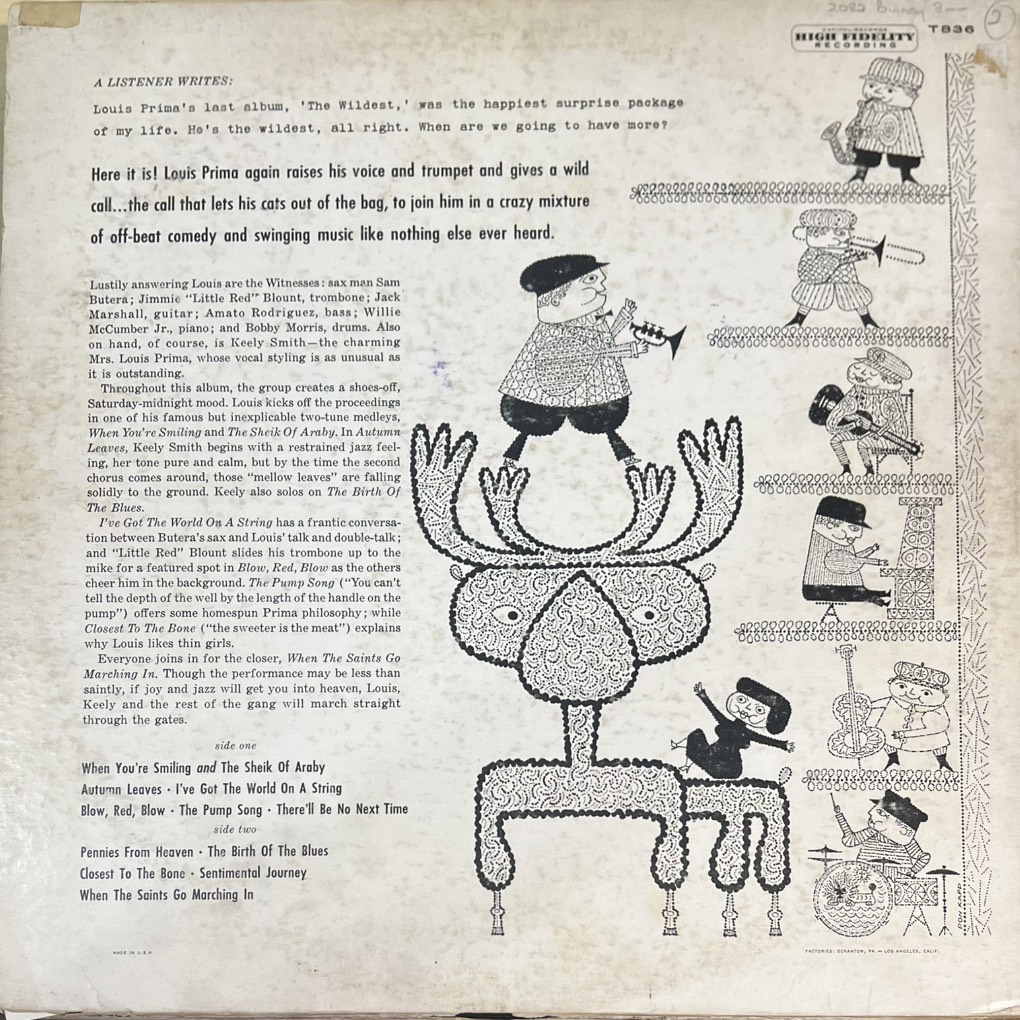 vinyl Louis Prima, Keely Smith with Sam Butera And The Witnesses – The Call Of The Wildest