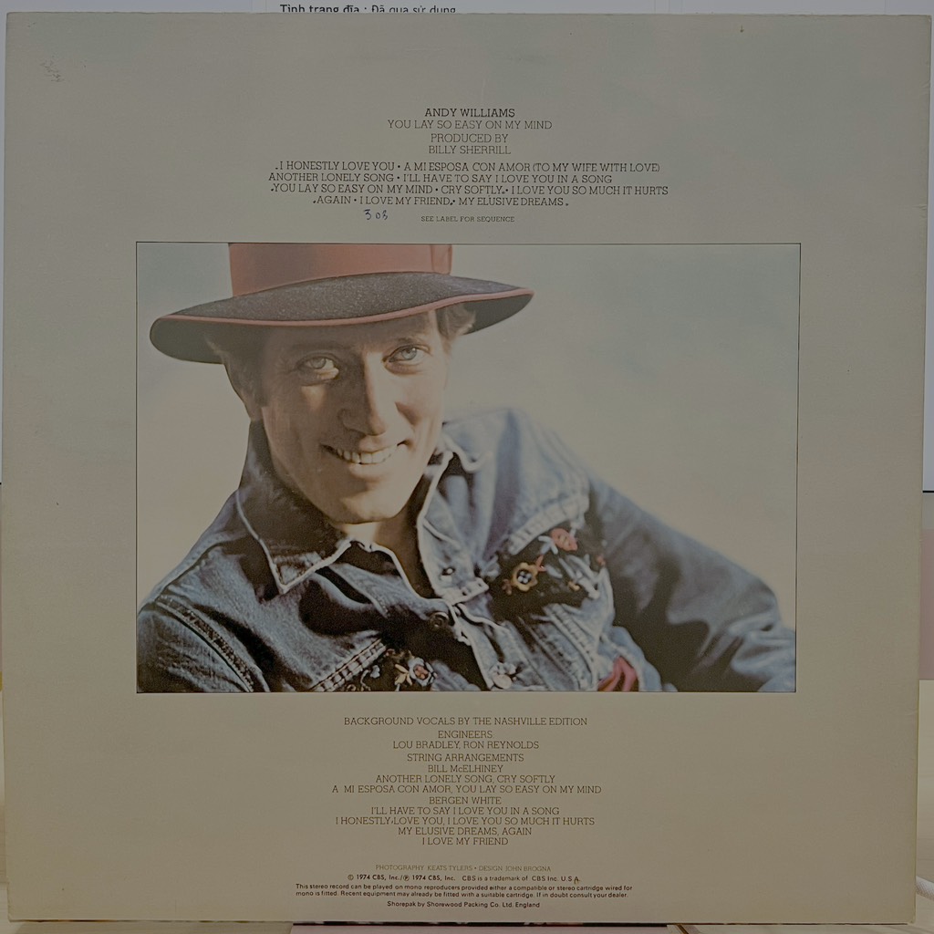 vinyl Andy Williams – You Lay So Easy On My Mind