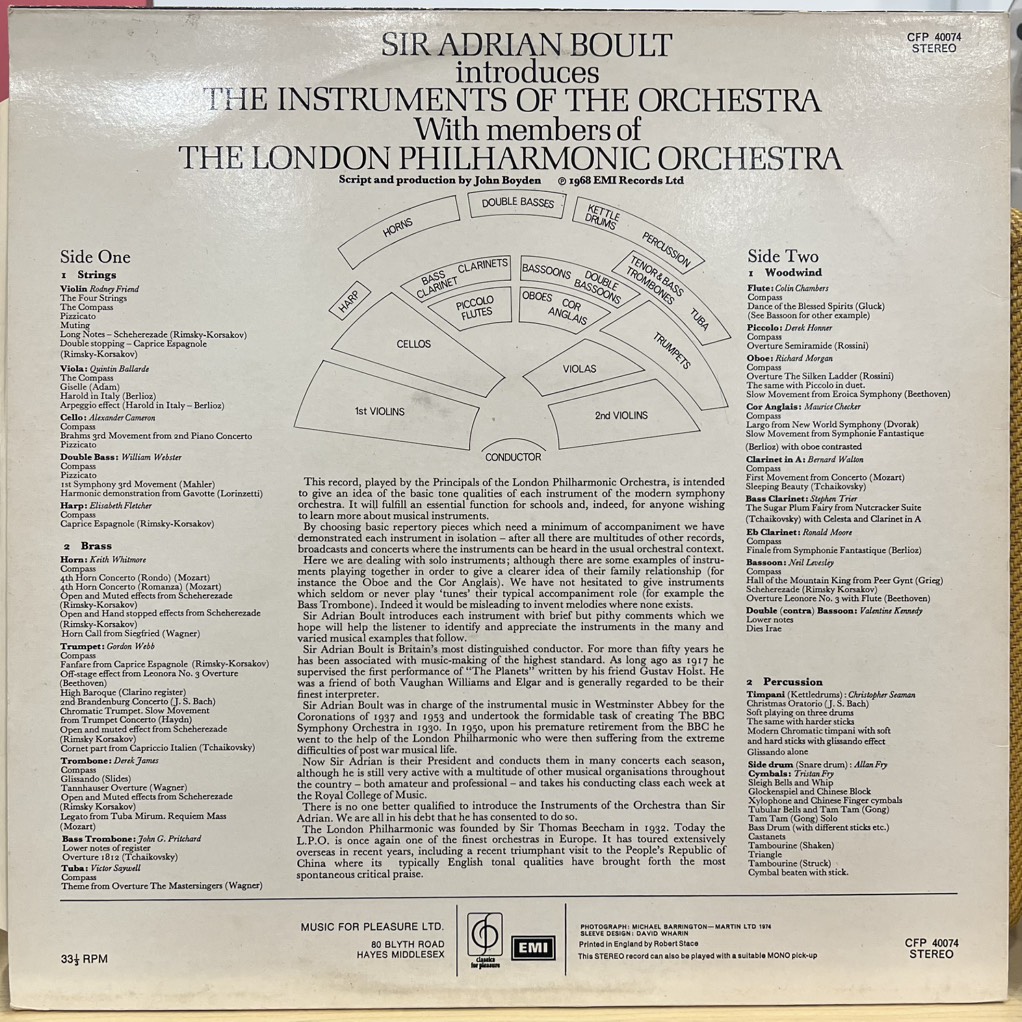 thuê vinyl Sir Adrian Boult – Sir Adrian Boult Introduces The Instruments Of The Orchestra