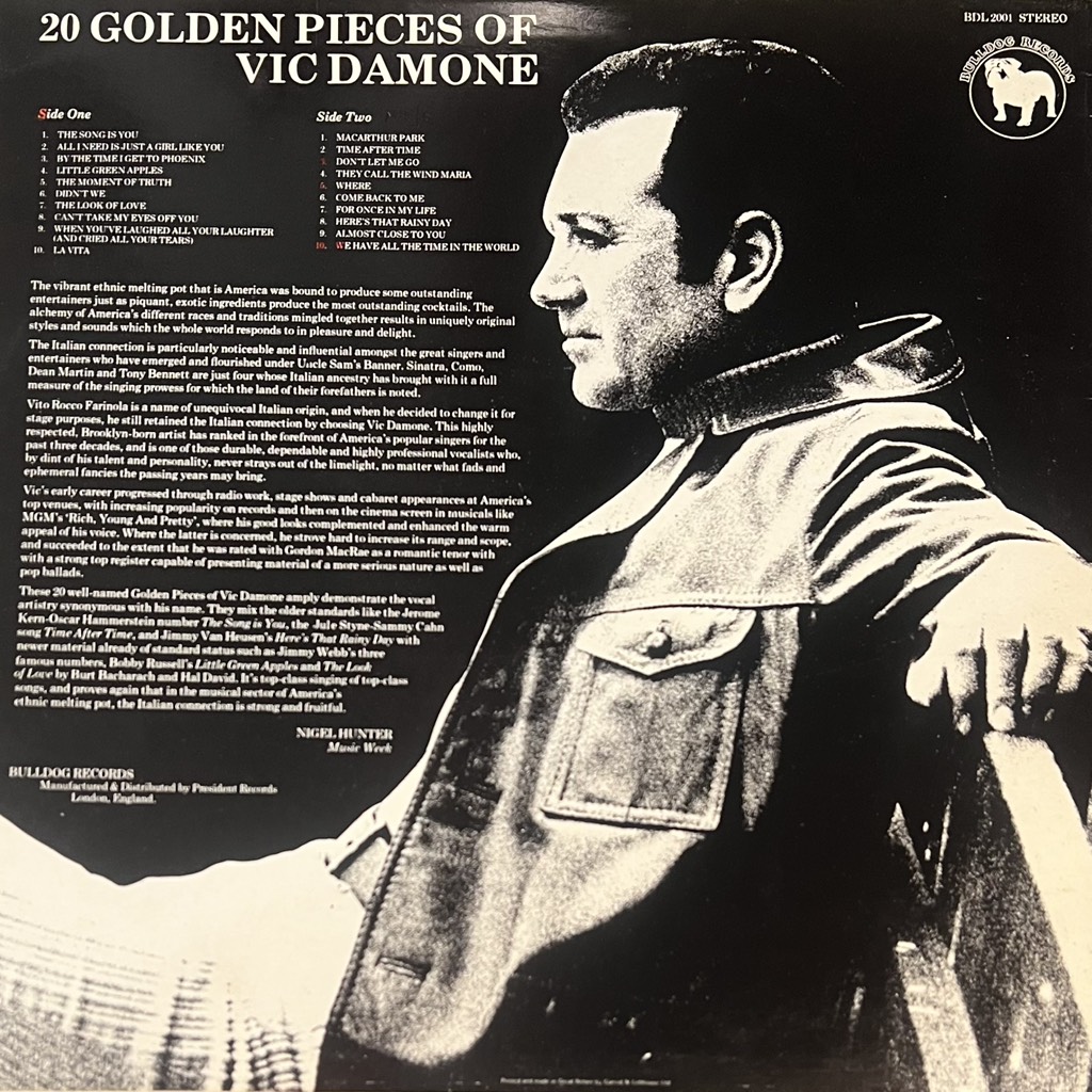 thuê vinyl Vic Damone – 20 Golden Pieces Of Vic Damone
