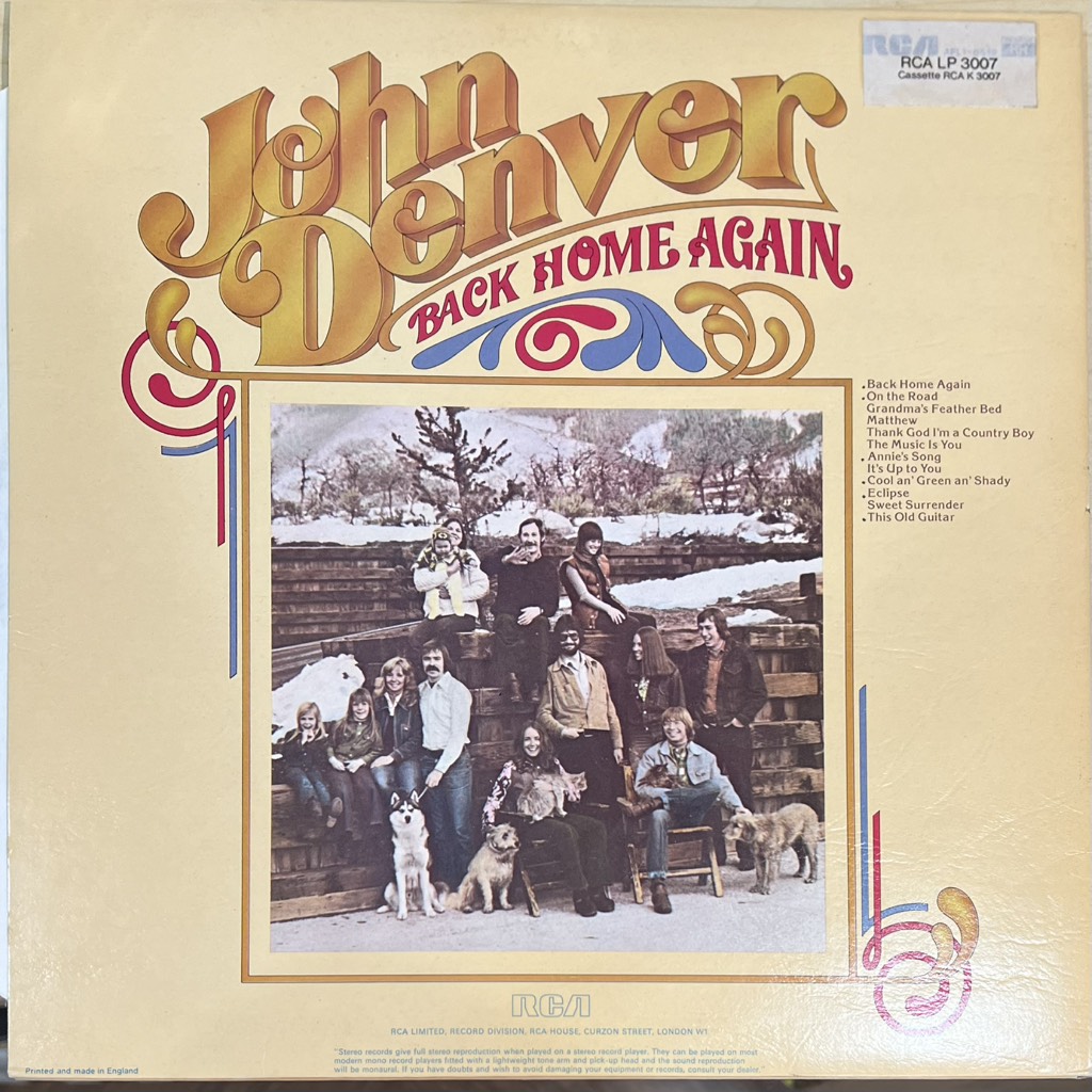 thuê vinyl John Denver – Back Home Again