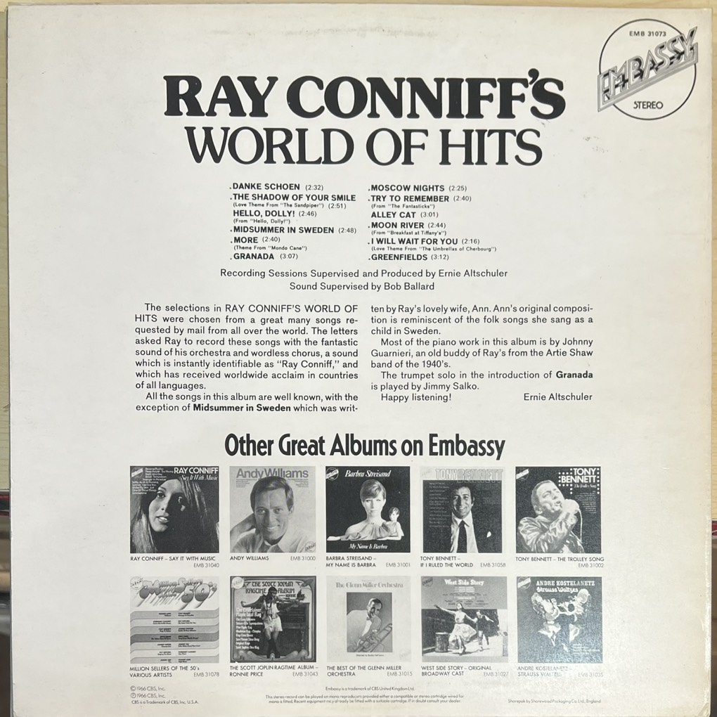 thuê vinyl Ray Conniff With His Orchestra And Chorus – Ray Conniff's World Of Hits