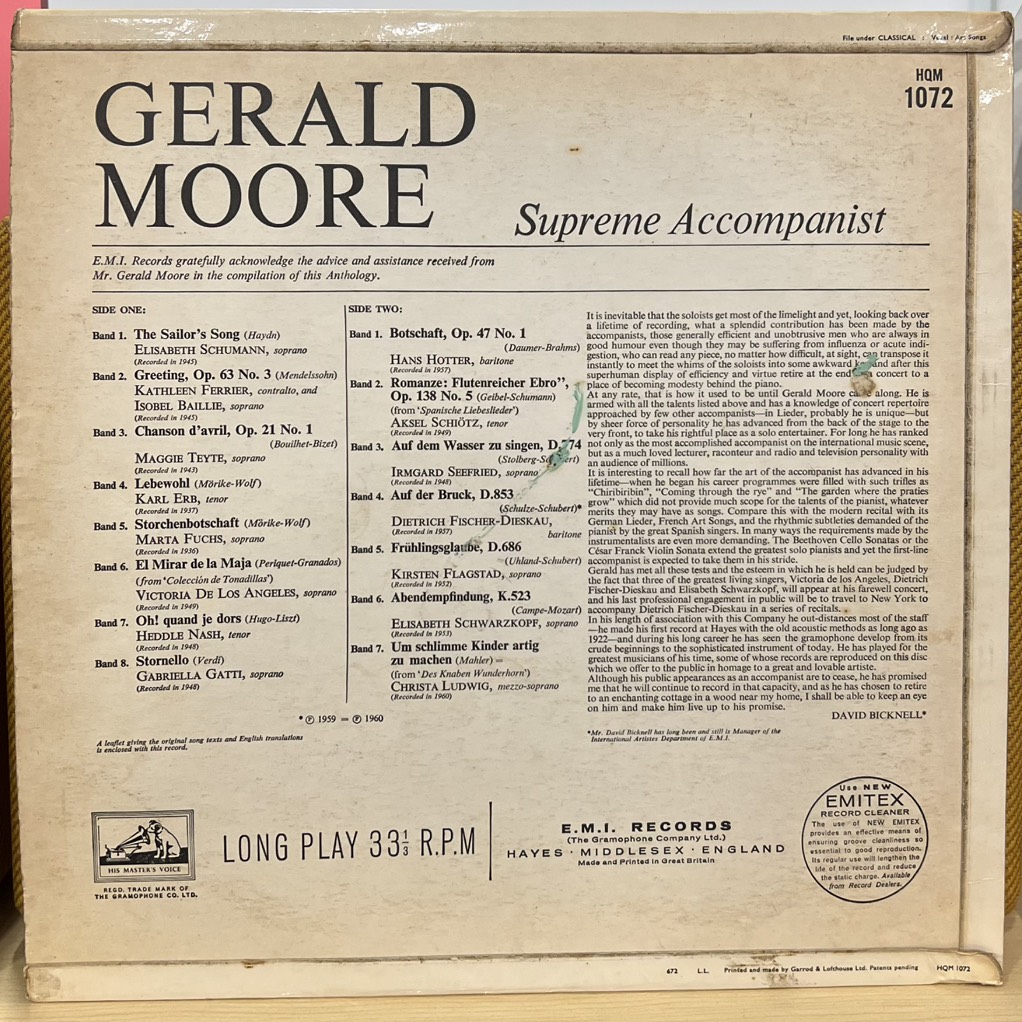 vinyl Gerald Moore – Supreme Accompanist