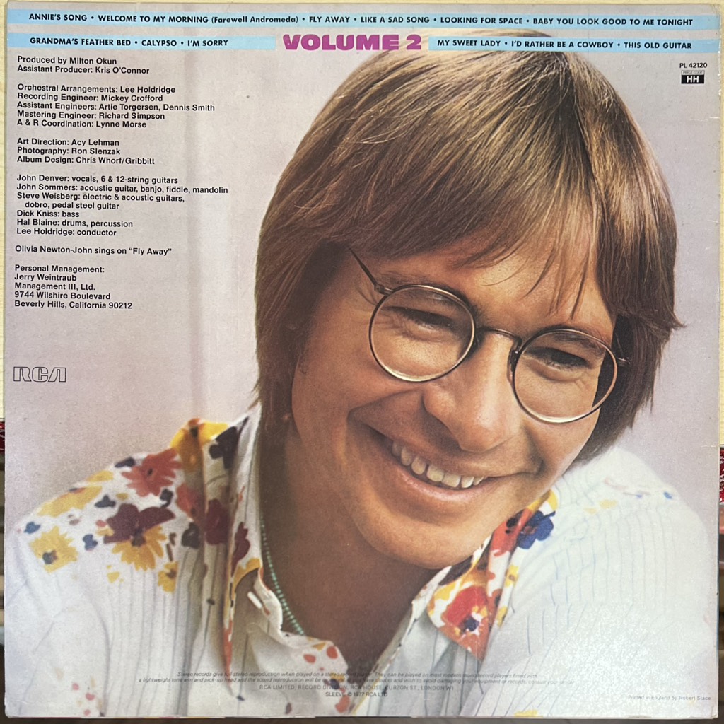 thuê vinyl John Denver – The Best Of John Denver Volume 2