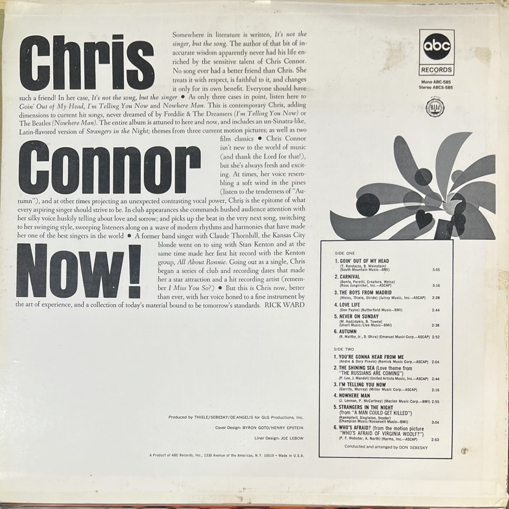 thuê vinyl Chris Connor – Chris Connor Now!