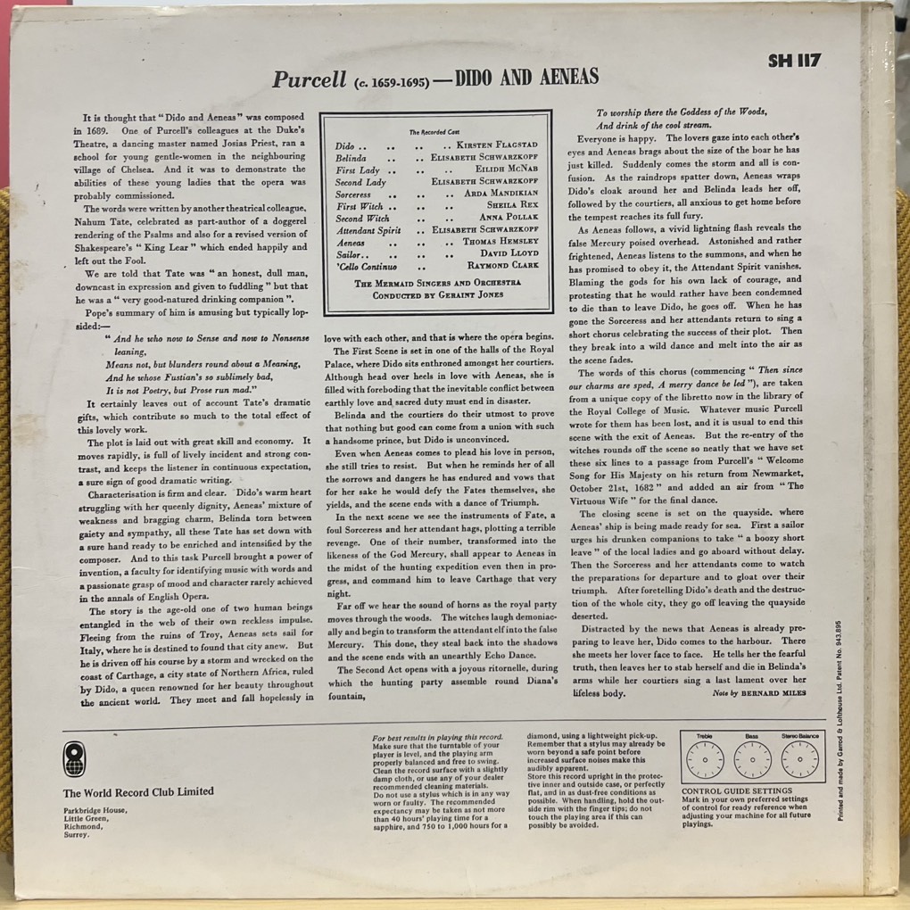 vinyl Kirsten Flagstad – Dido And Aeneas