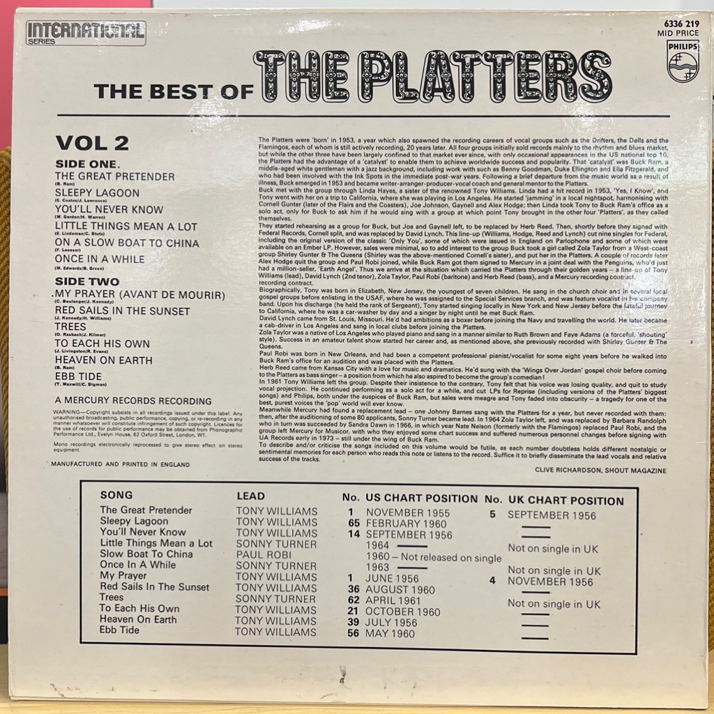 vinyl The Platters – The Best Of The Platters Volume 2